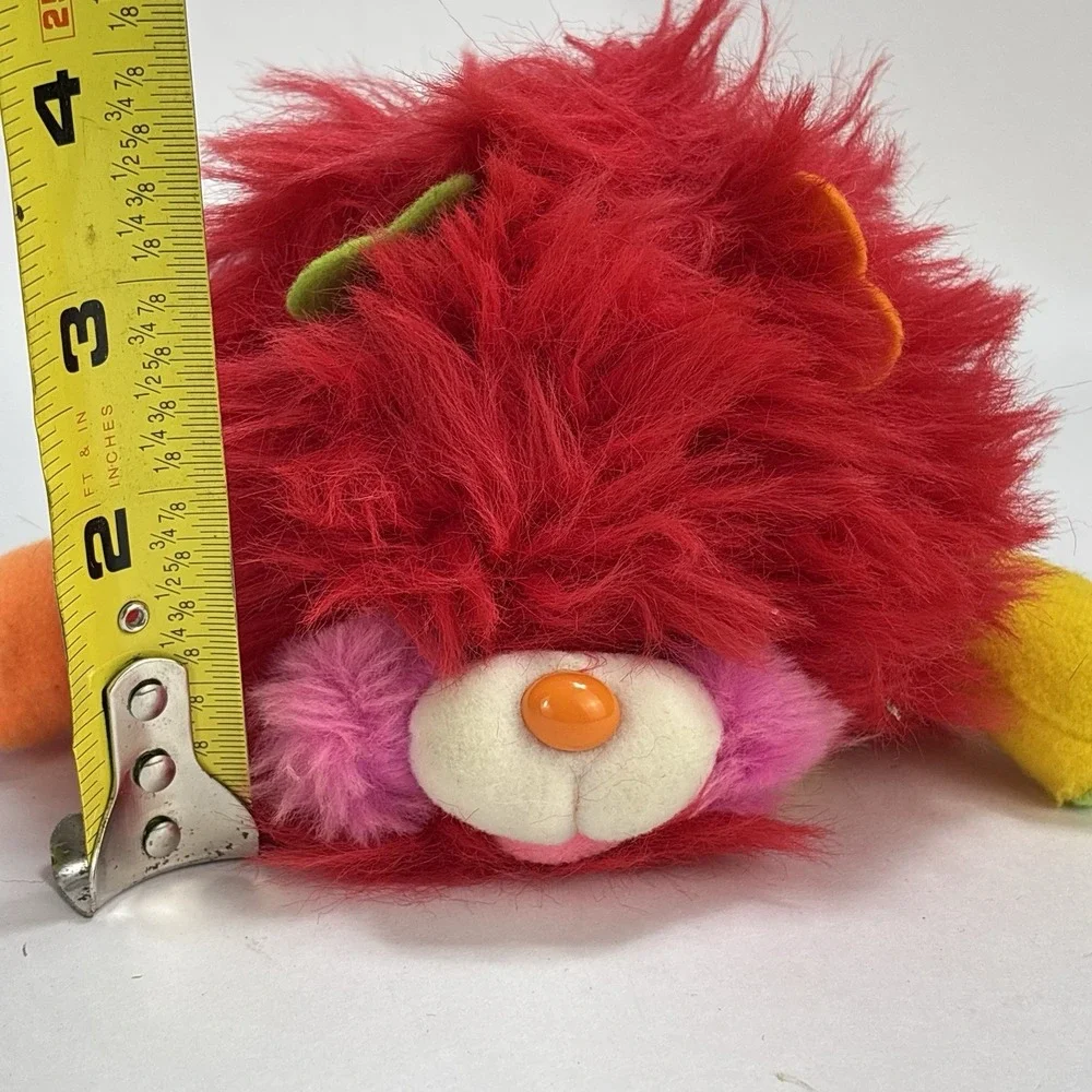 Vintage 1986 Mattel Popples Red Yellow Puffling Plush Stuffed Toy With Tags!